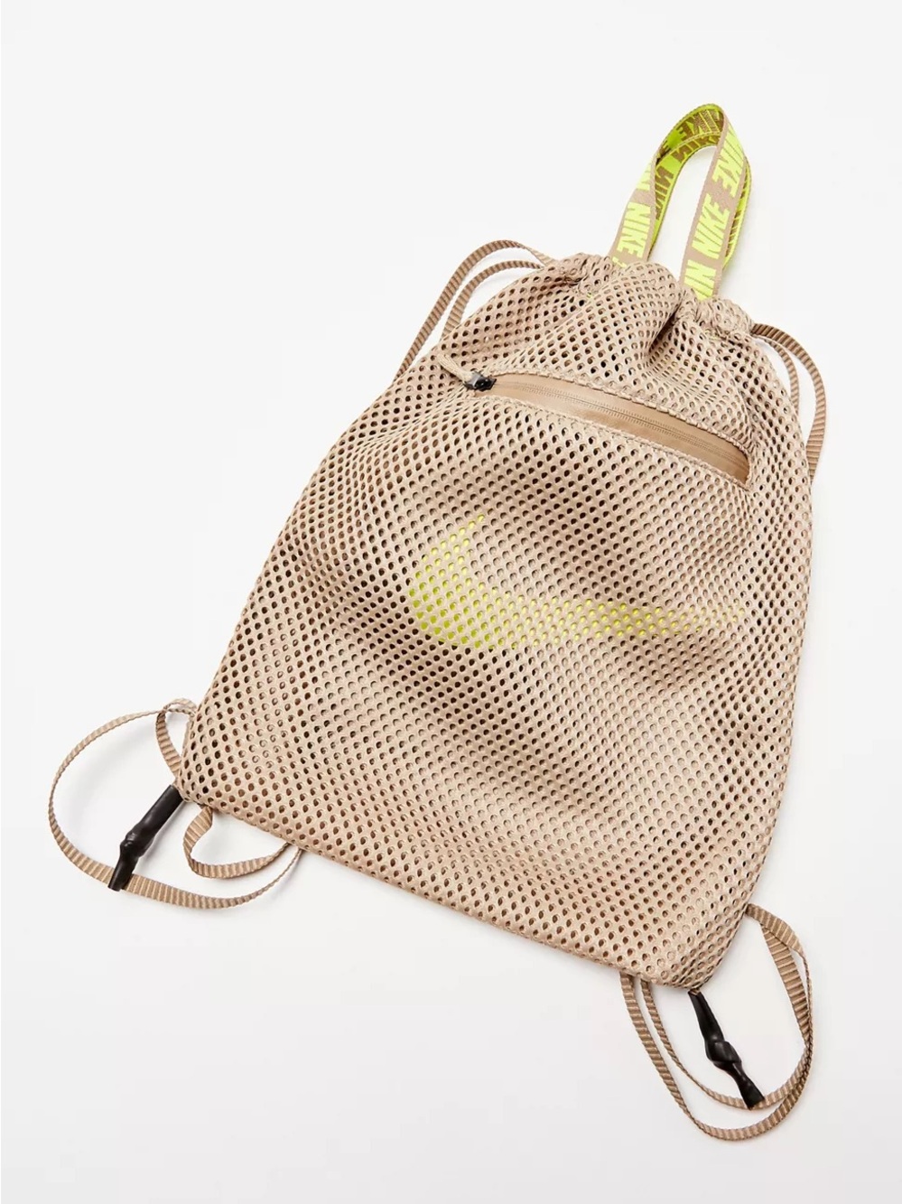 Nike Advance Drawstring Backpack - Neutral tan/lime